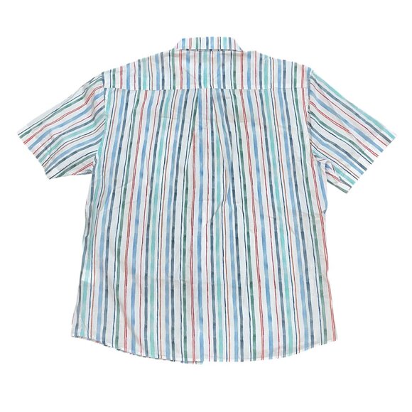 Johnnie-O Top Shelf Oswald Short Sleeve Button Up Stripe Collar Shirt‎ Medium - Picture 3 of 7